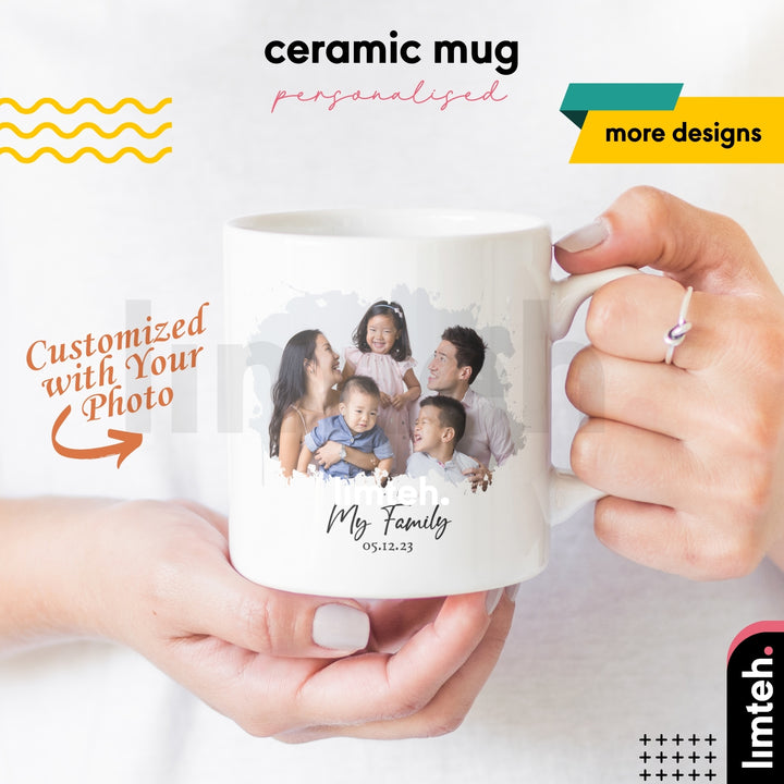 Personalised Ceramic Mug | Photo Mug | Gift With Name Word | Occasions Gift | Couple Gift | Christmas Gift | LIMTEH