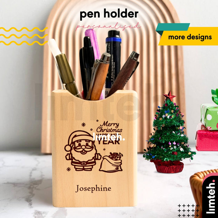 Personalised Pen Pencil Holder Wood | Desktop Organizer | Storage Office School Accessories Home Organizer | LIMTEH