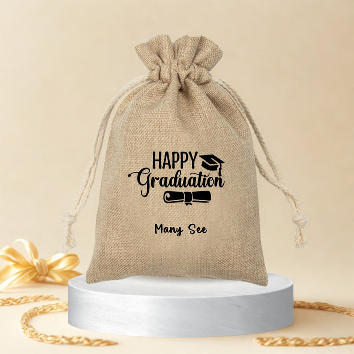 Personalised Burlap Drawstring Pouch | Travel Storage Bag Cosmetic Storage Pouch Gift