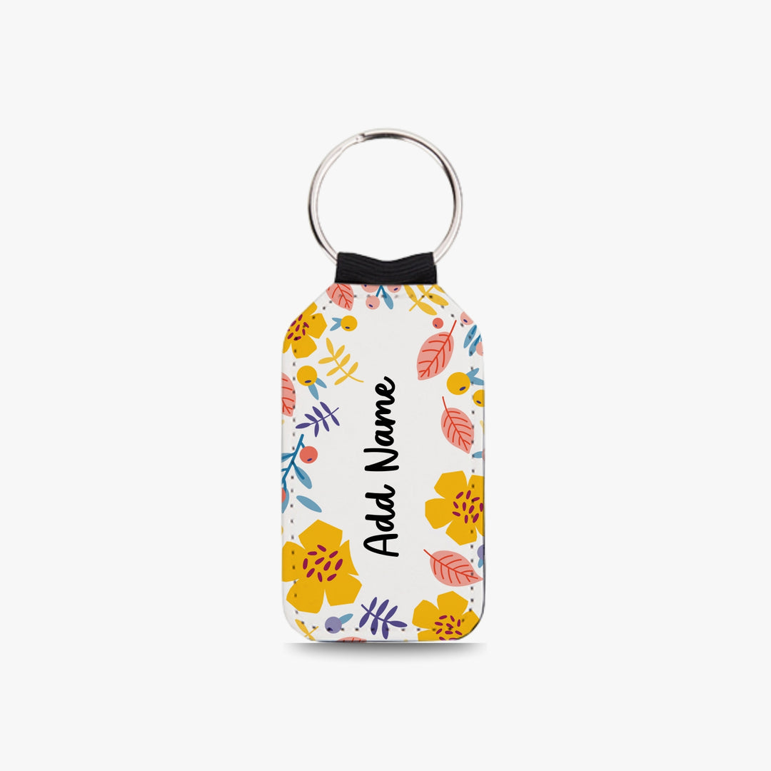 Personalised Vegan Leather Keychain - FL1