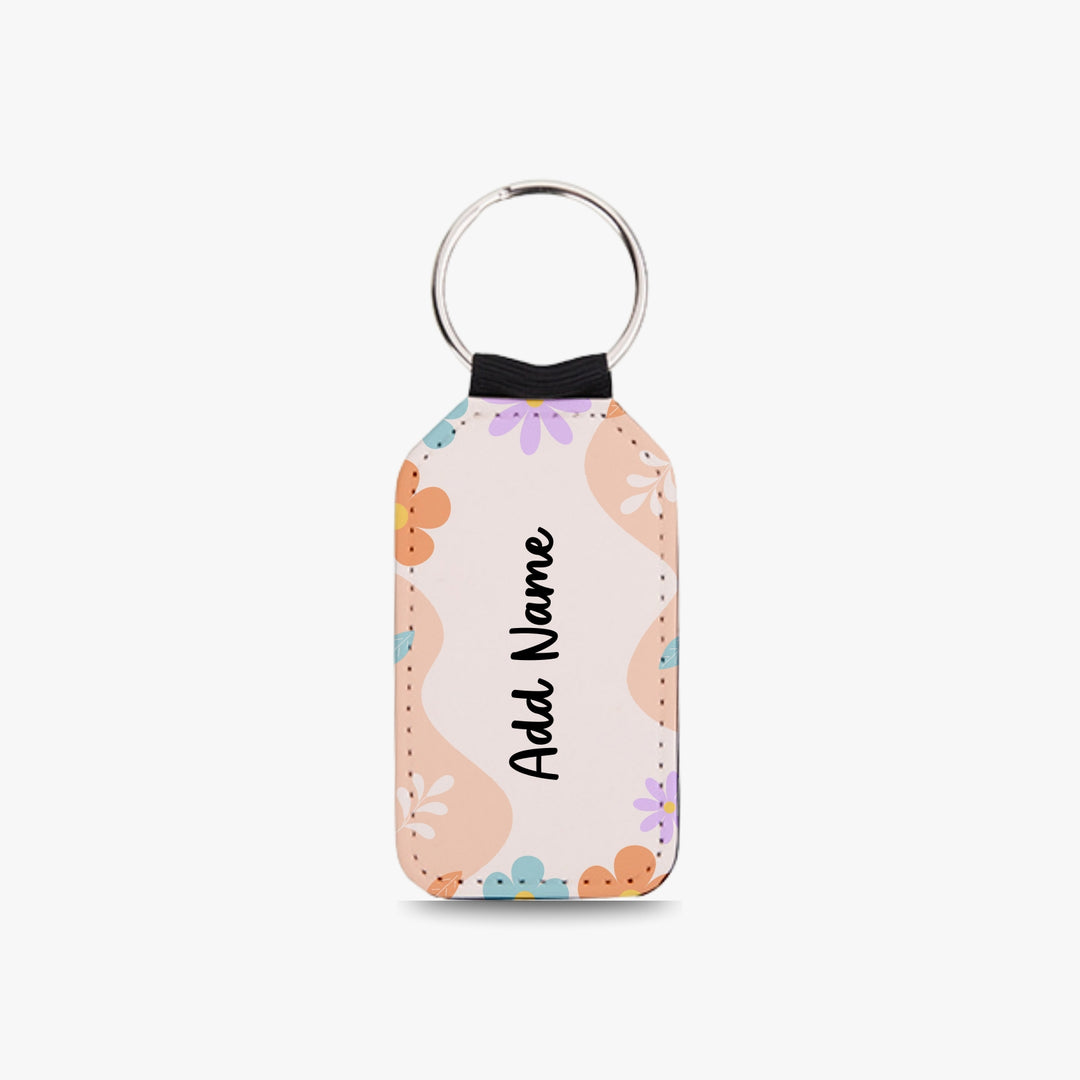 Personalised Vegan Leather Keychain - FL6