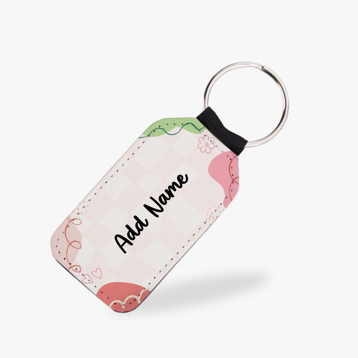 Personalised Vegan Leather Keychain - PT4