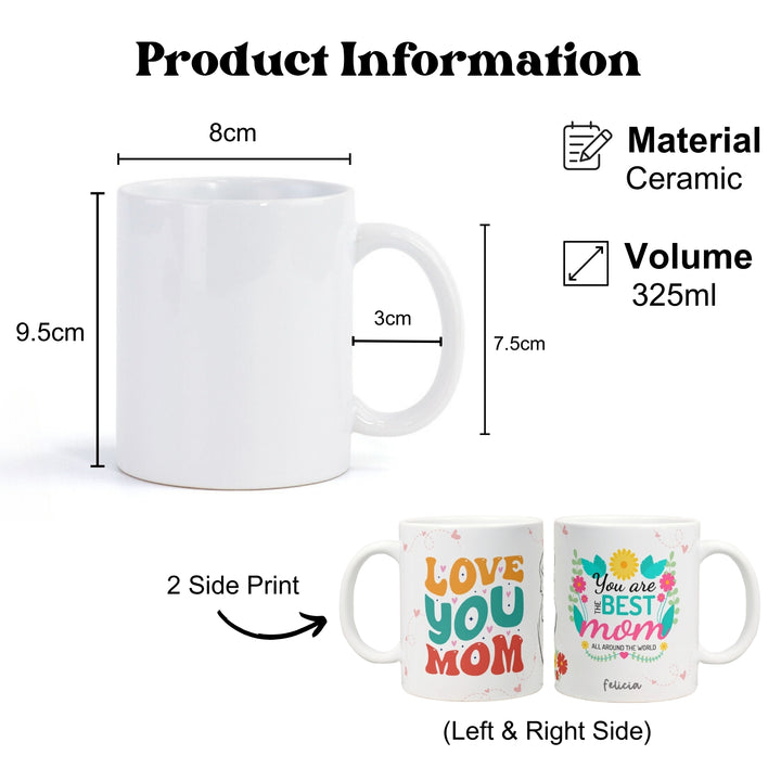 Personalised Glass Mug | Gift With Name | Occasions Gift | Teacher day gift | Father day gift | Christmas Gift | LIMTEH