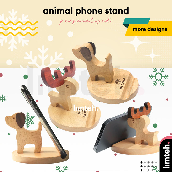 Personalised wood handphone stand Customised phone holder  | Farewell Gifts |  Christmas Gift  Xmas gift | Customised gift