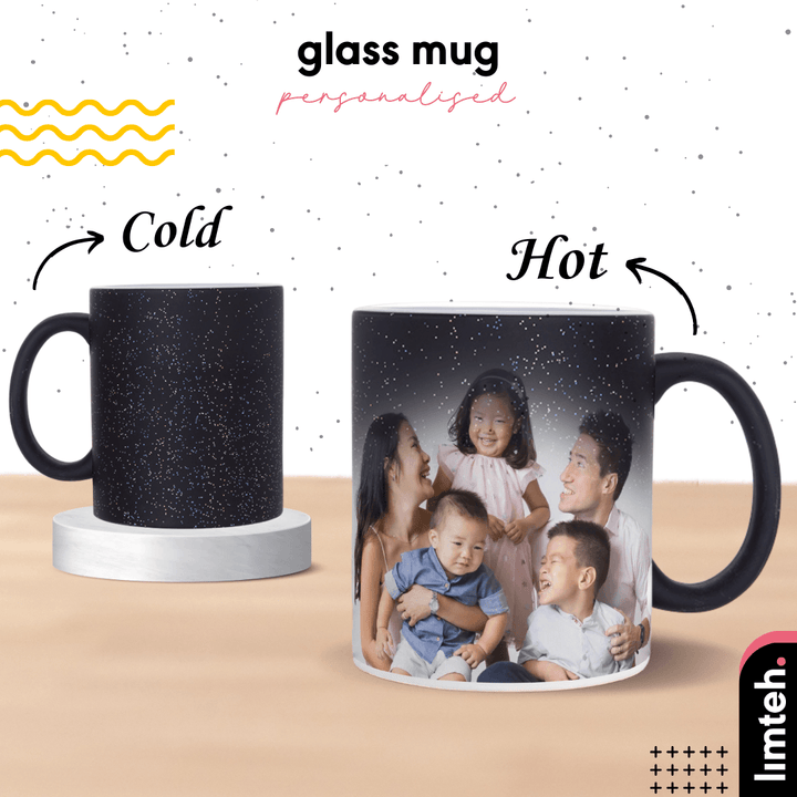 Personalised Heat Sensitive Ceramic Mug | Color Changing Mug | Occasions Gift | Couple Gift | Christmas Gift | LIMTEH