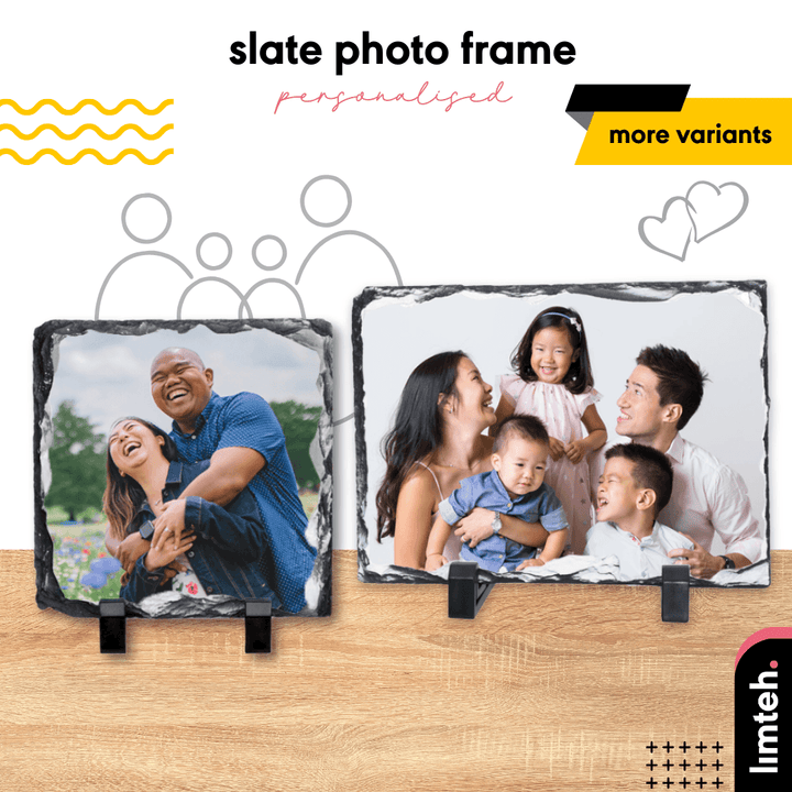 Personalised Photo Slate Print | Stone Frame | Photo Frame | Unique Gift Wedding Anniversary | Table Display | LIMTEH