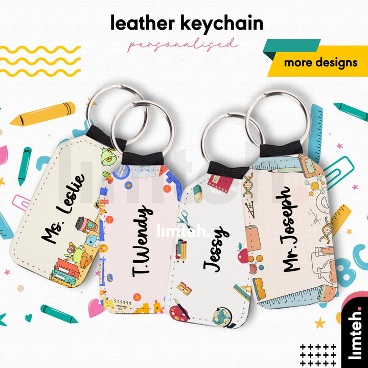 Personalised Leather Keychain | Customize Gifts Name Keychain | Christmas Birthday Bridesmaid Farewell Door Gifts School