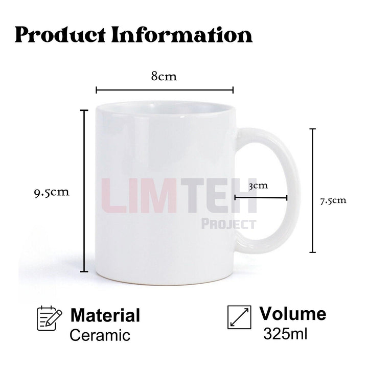 Customised Gift Ceramic Mug 325ML | Watercolor Design Cup | Water Glass Cup | Personalized Gift | Farewell Gifts