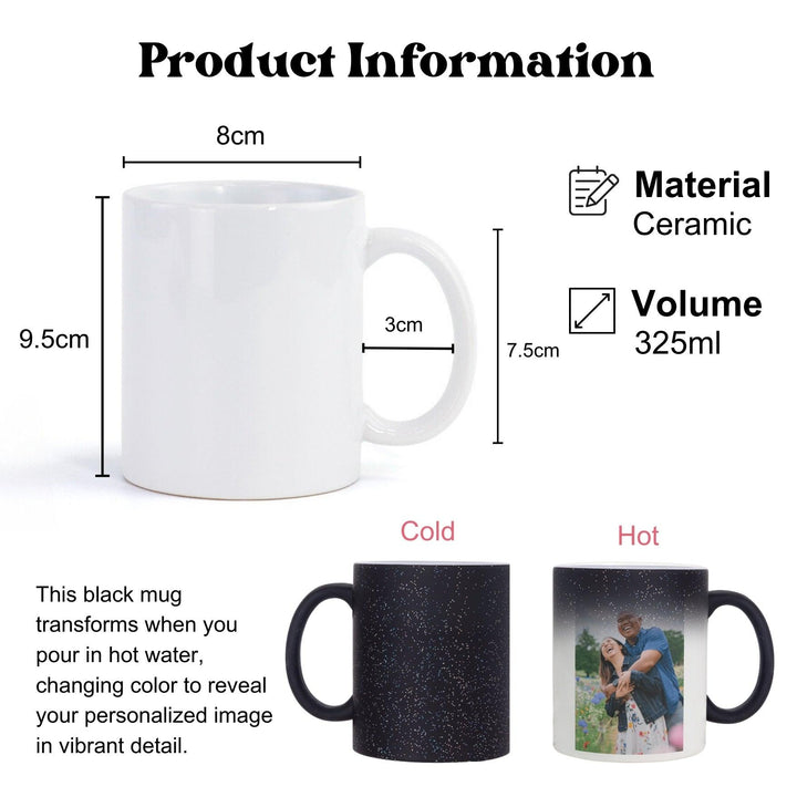 Personalised Heat Sensitive Ceramic Mug | Color Changing Mug | Occasions Gift | Couple Gift | Christmas Gift | LIMTEH