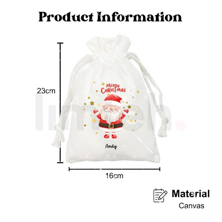 Personalised Canvas Drawstring Pouch | Travel Storage Bag Cosmetic Storage Pouch Gift