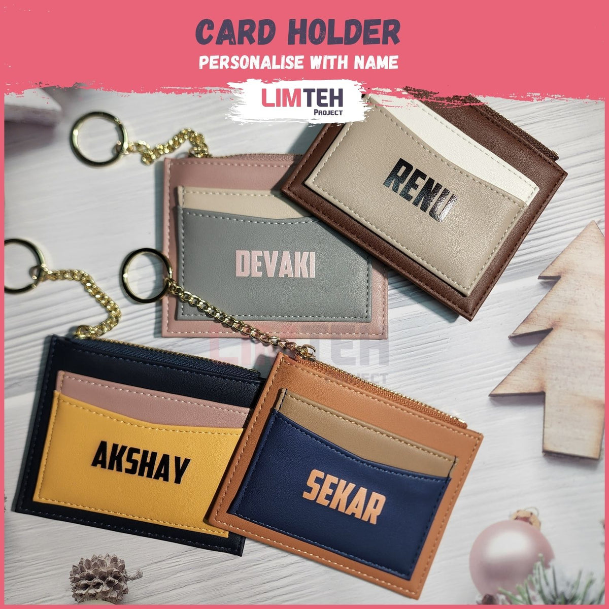 Personalised Card Holder Pouch Coin Wallet Coin Pouch Card Holde