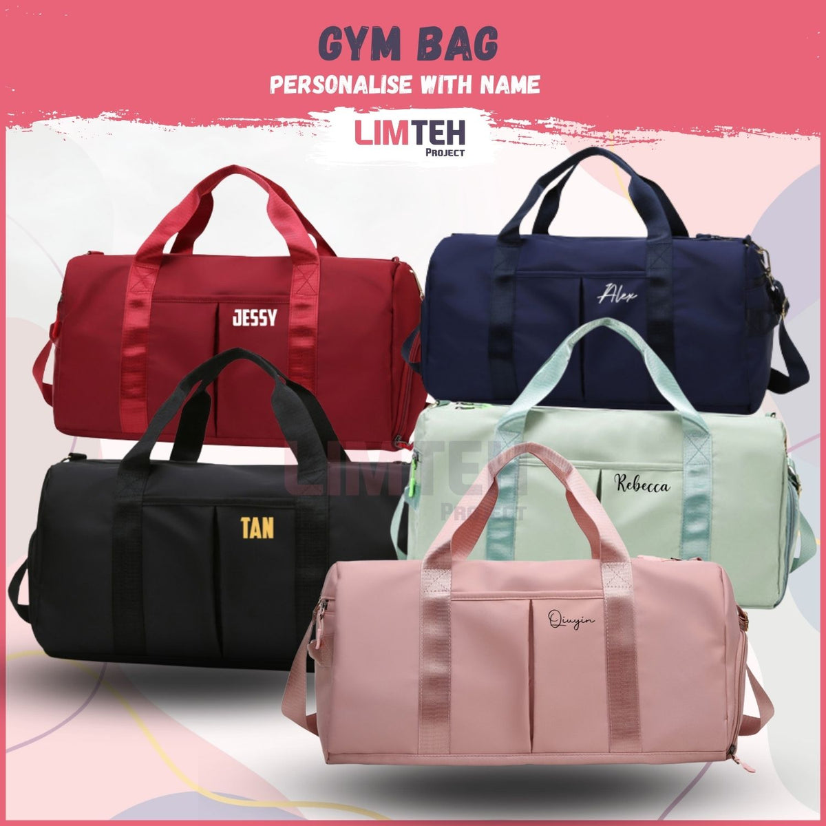 Personalised gym store duffle bag