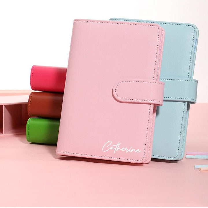 Personalised A5 Leather Journal Loose Leaf Ring Notebook Planner