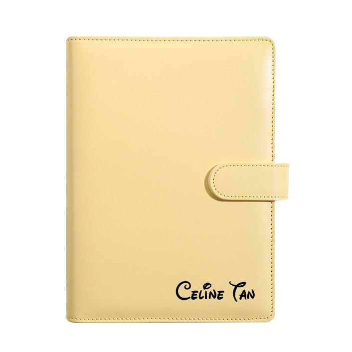 Personalised A5 Leather Journal Loose Leaf Ring Notebook Planner