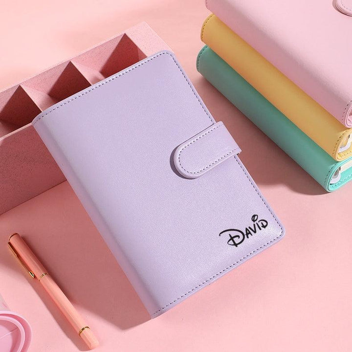 Personalised A5 Leather Journal Loose Leaf Ring Notebook Planner