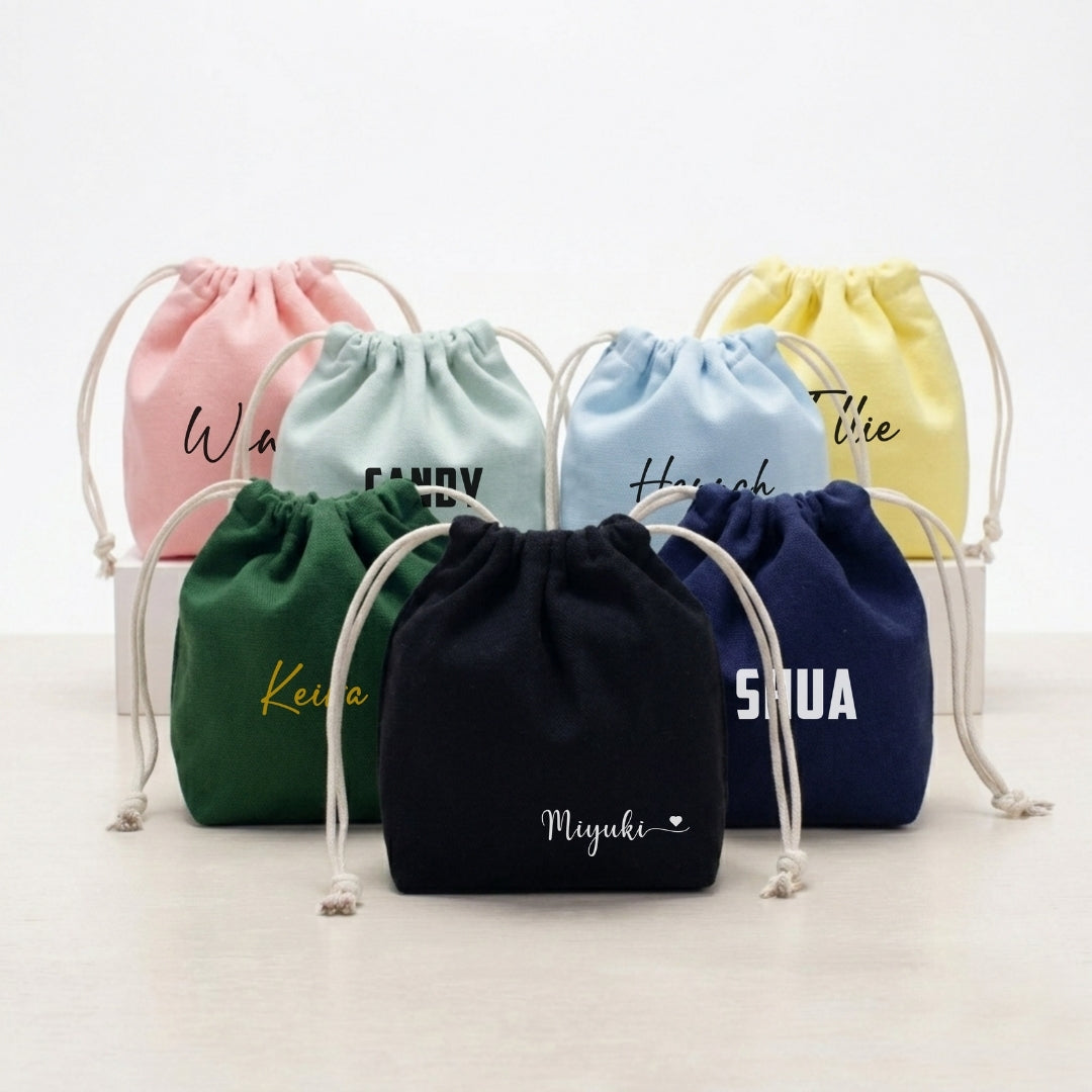Personalised Cotton Linen | Drawstring Canvas Pouch | Travel Clothing | Storage Bag Cosmetic Storage Pouch | Xmas Gift