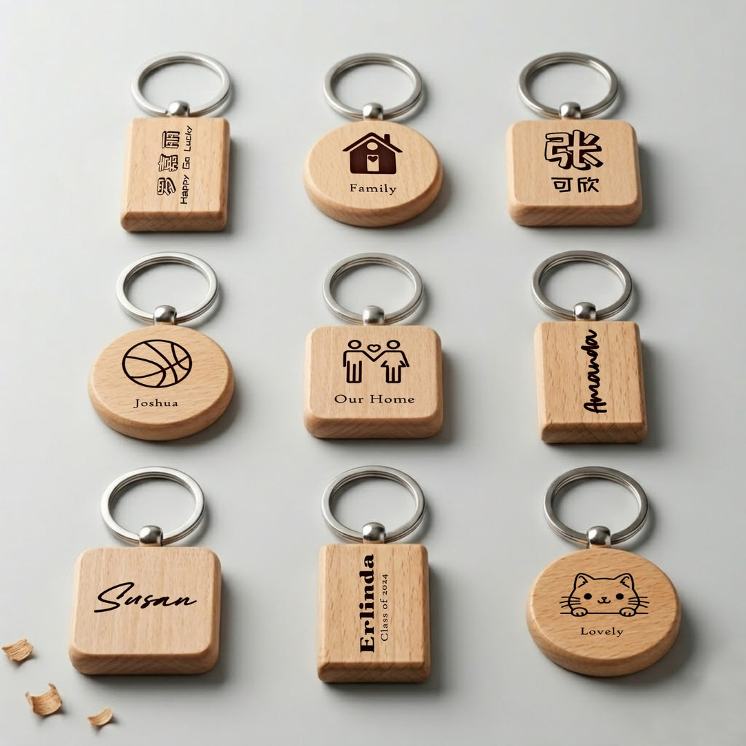 Personalised Wooden Custom Keychain | Custom Name Keychain | Customised Gift | Engraving Gift Keychain  Valentines Gift