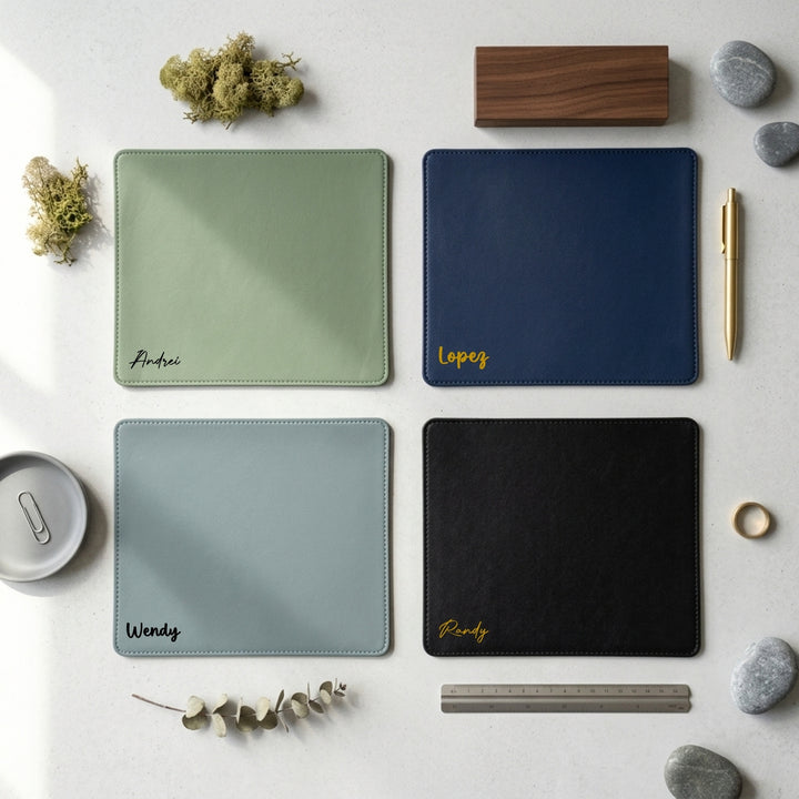 Personalised Mouse Pad | Premium Leather Mousepad | Table Mat