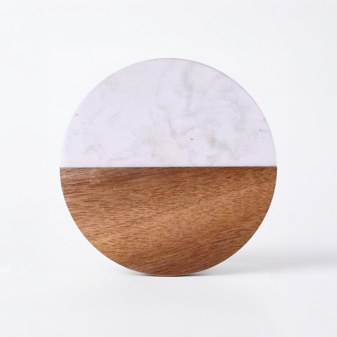 Personalised Marble Wood Coaster with Name| Customised Gift | Door Gift | Farewell Gift | Xmas Gift