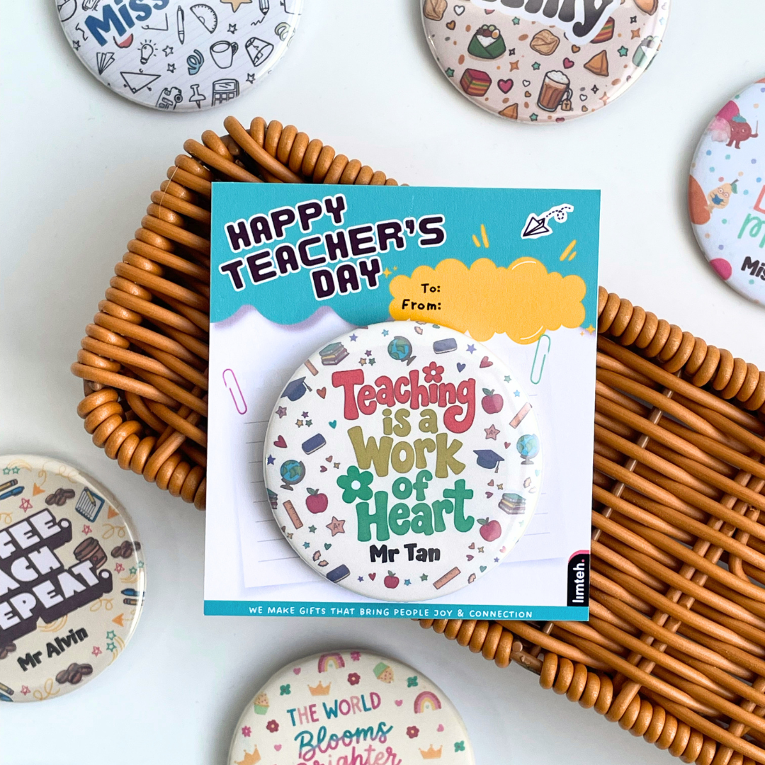 Personalized Button Badge Pin | Teacher's Day | Farewell Gift | Birthday Friends Colleagues Family