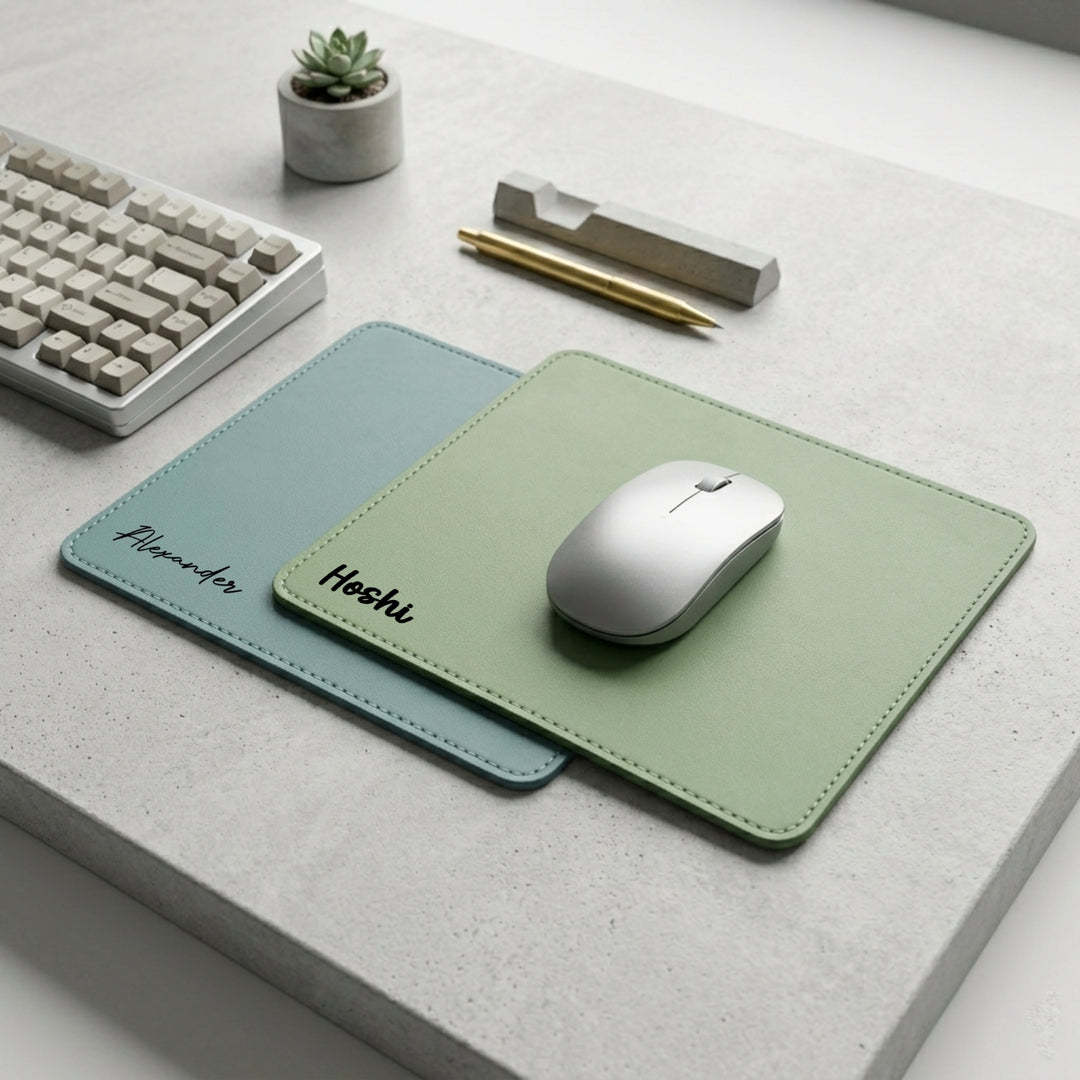 Personalised Mouse Pad | Premium Leather Mousepad | Table Mat