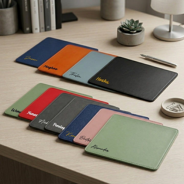 Personalised Mouse Pad | Premium Leather Mousepad | Table Mat
