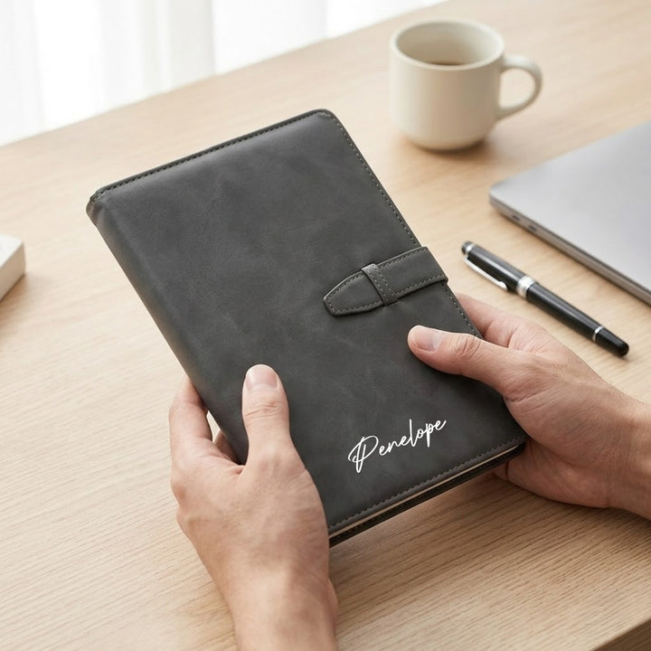 Personalised A5 Leather Notebook Journal Dairy Monogram with initials Name