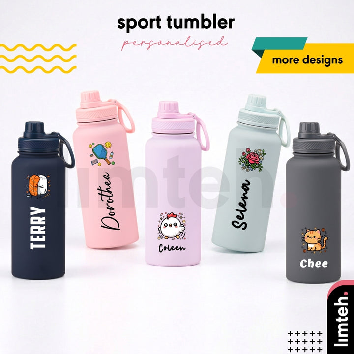 Personalised 1000ml Sport Tumbler | Thermal flask | Water Bottle | Customised gift | Christmas Gifts | Farewell Gifts
