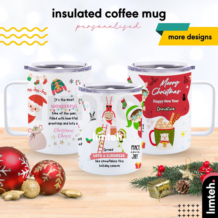 Personalised Design Mug With Name | Stainless Steel Insulated Coffee Cup Mug | Gift | LIMTEH
