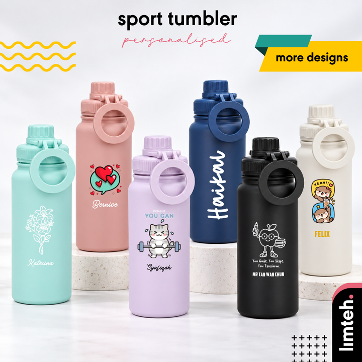 Personalised 1000ml Sport Tumbler | Thermal flask | Water Bottle | Customised gift | Christmas Gifts | Farewell Gifts