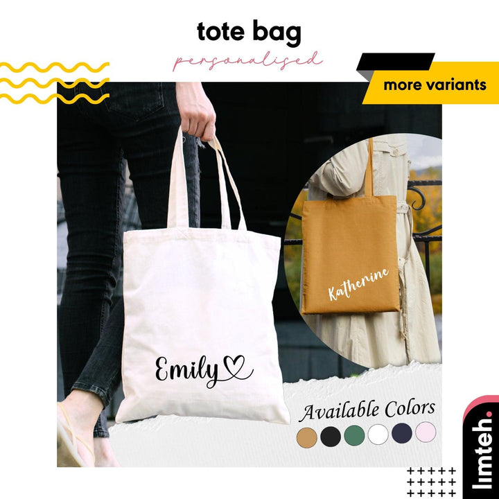 Personalised Tote Bag with name/initial | Shopping Bag | Canvas Bag