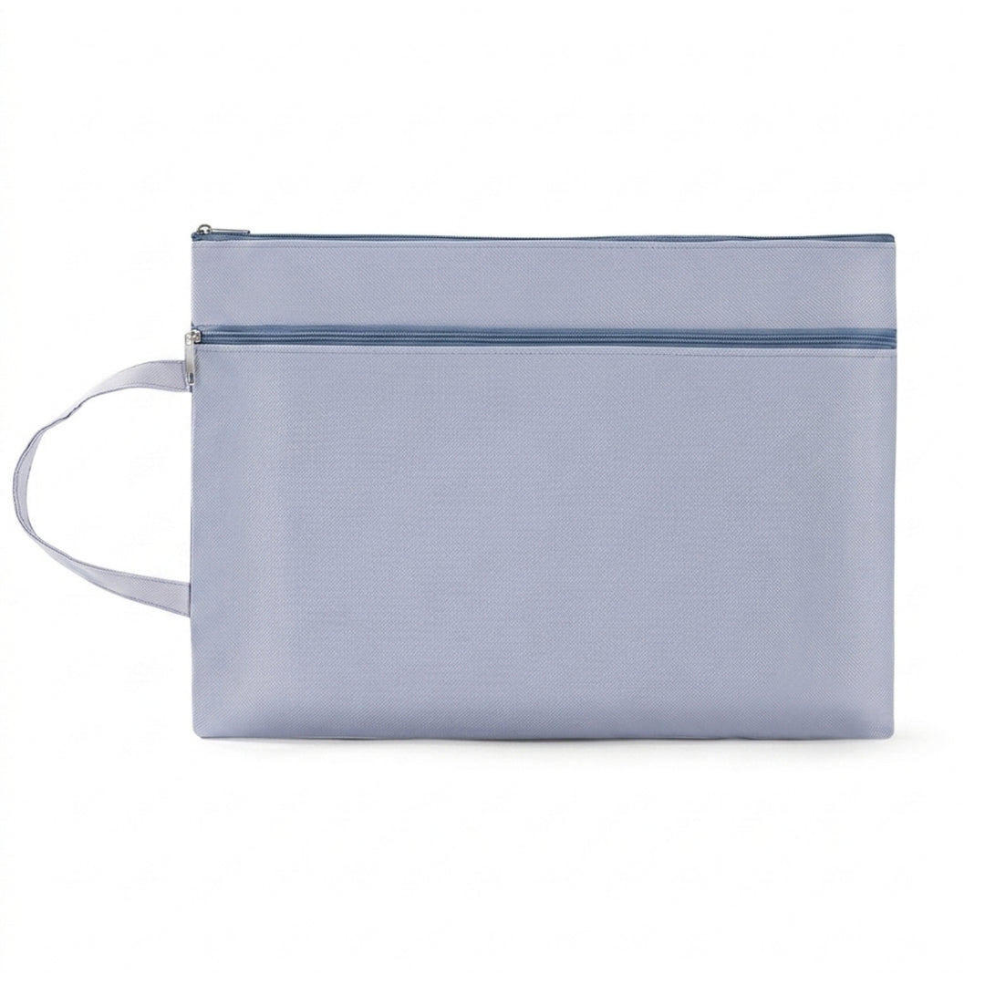 Personalised Canvas Handle Zip Bag | A4 Document Organizer | Durable Handheld File Pouch | Farewell Office Gift | LIMTEH