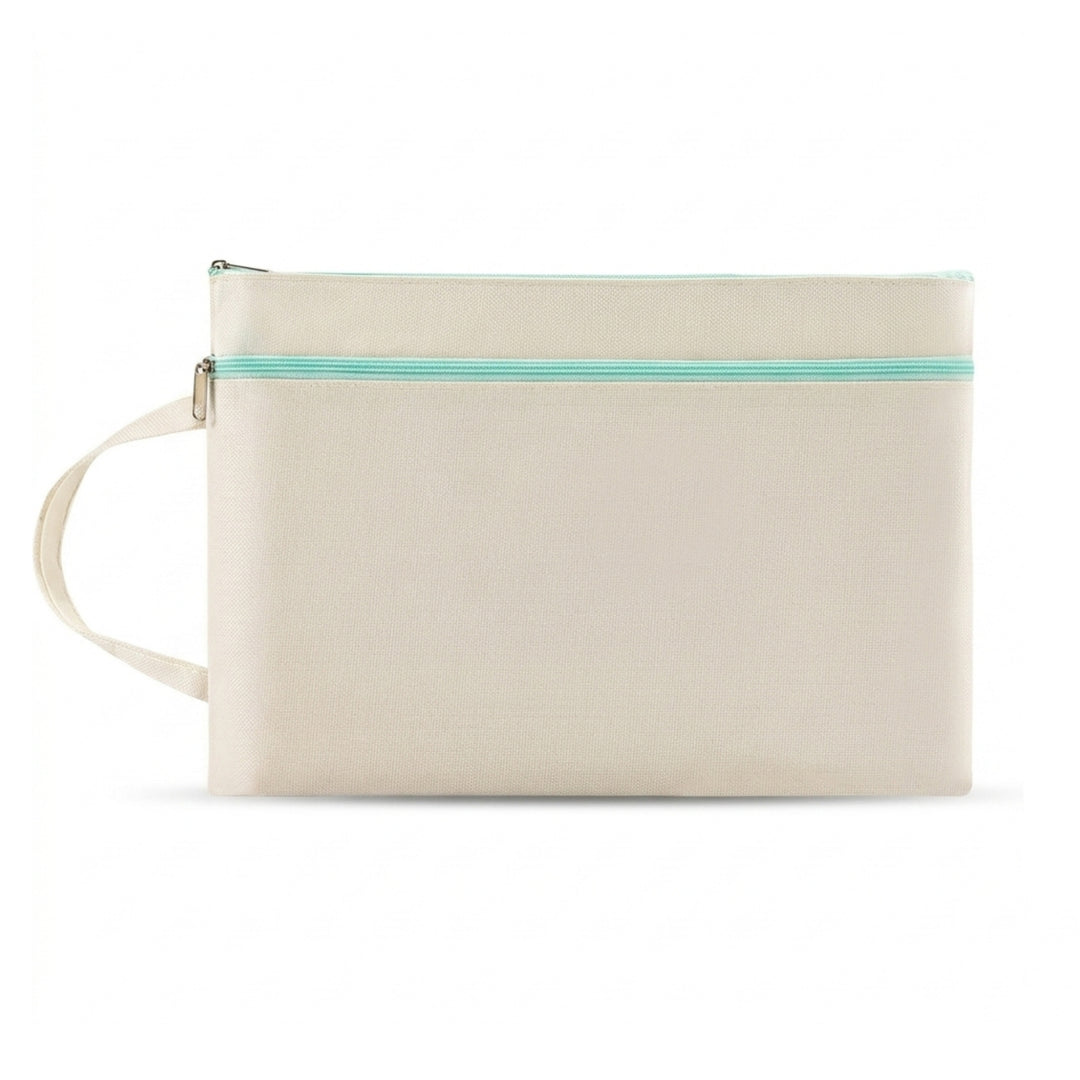 Personalised Canvas Handle Zip Bag | A4 Document Organizer | Durable Handheld File Pouch | Farewell Office Gift | LIMTEH