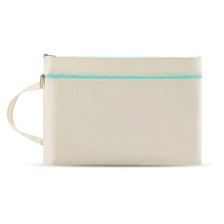 Personalised Canvas Handle Zip Bag | A4 Document Organizer | Durable Handheld File Pouch | Farewell Office Gift | LIMTEH