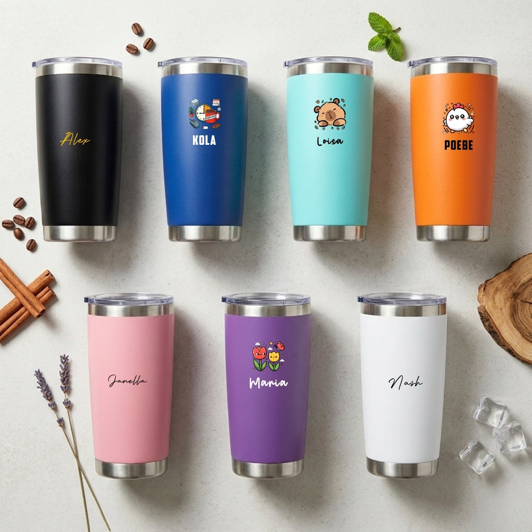 Personalised Magnum Mug | Stainless Steel Thermal Coffee Mug cups with Lid | Farewell Gifts | Birthday Gifts | LIMTEH