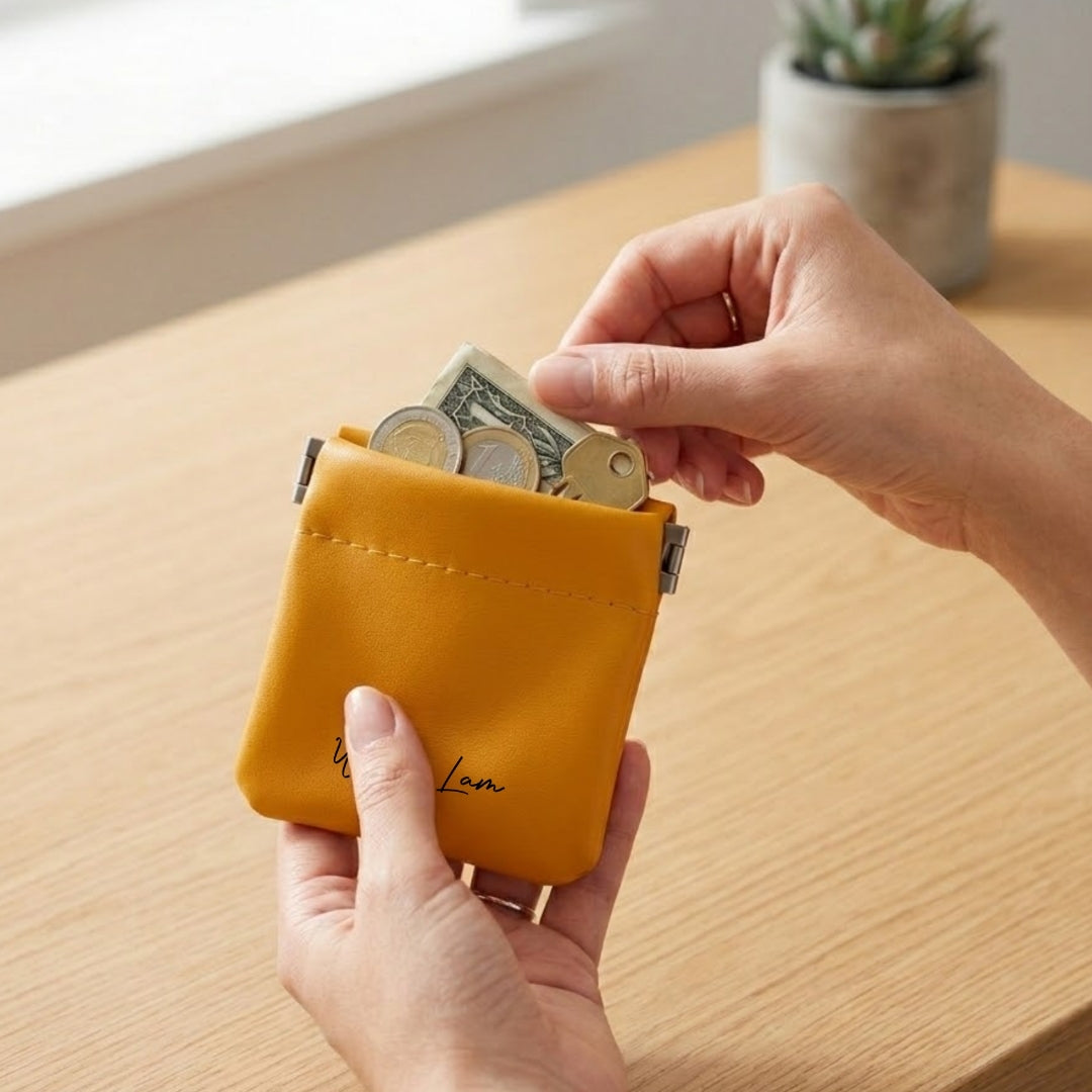 Personalised Macaron Leather Pouch with Name or Initials