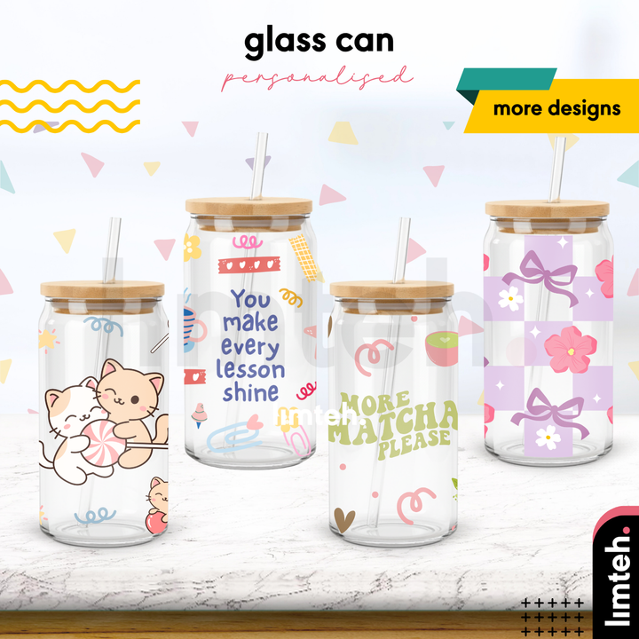 Glass Can With Straw | Glass Mug | Designer Mugs Cups | Gifts | LIMTEH