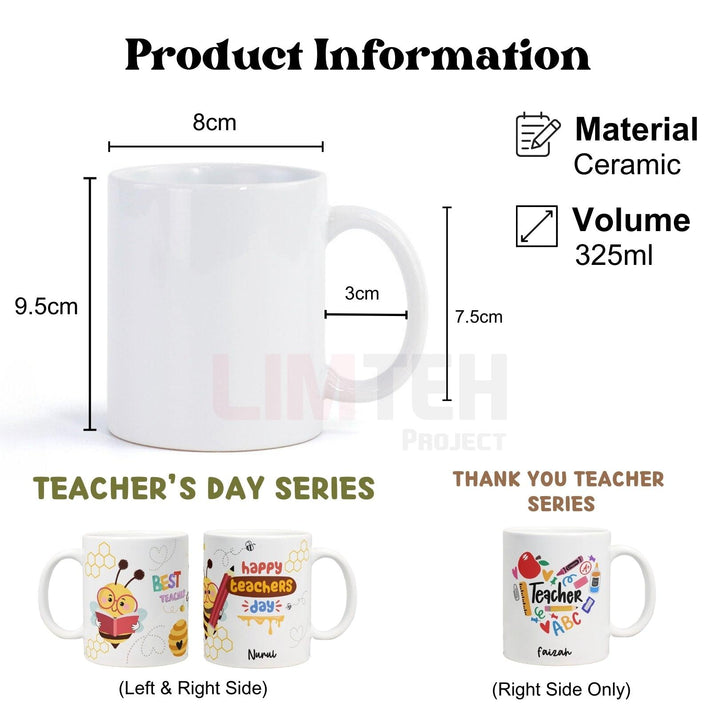 Personalised Glass Mug | Gift With Name | Occasions Gift | Teacher day gift | Father day gift | Christmas Gift | LIMTEH