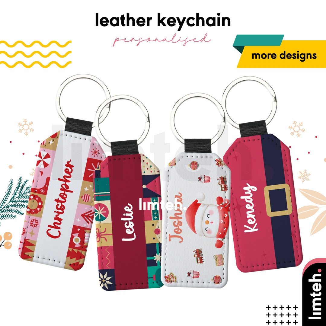 Personalised Leather Keychain | Customize Gifts Name Keychain | Christmas Birthday Bridesmaid Farewell Door Gifts School