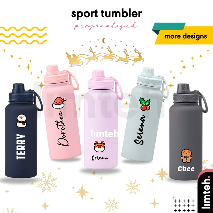 Personalised 1000ml Sport Tumbler | Thermal flask | Water Bottle | Customised gift | Christmas Gifts | Farewell Gifts