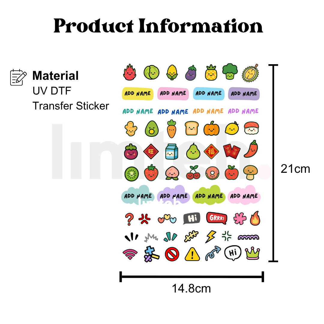 Personalised UV DTF Stickers | Name Label