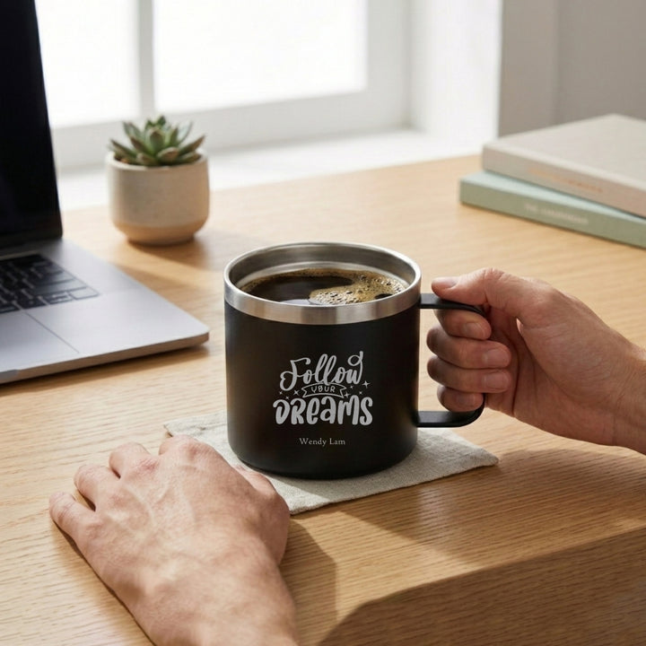 Personalised Gift 400ML Mug | Stainless Steel Coffee Mug Insulated Mug | Customised gift | Christmas Gifts | LIMTEH