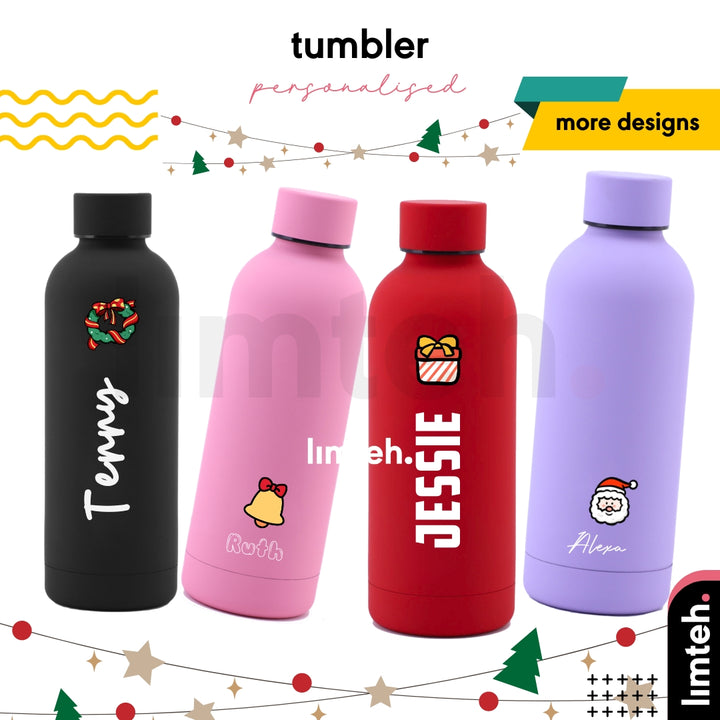 Personalised Tumbler | Thermal Stainless Steel Water Bottle 500ml | Christmas Gifts | Farewell Gifts | Birthday Gifts