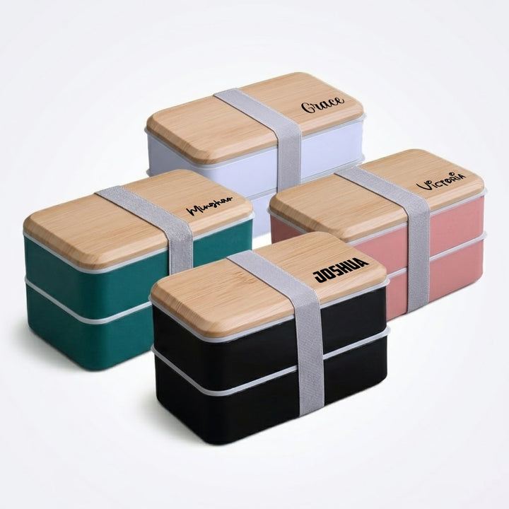 Personalised Bento box | Lunch Box Microwave Safe | Lunch Box | Bento Box | Food Container Set BPA-Free Food-Safe