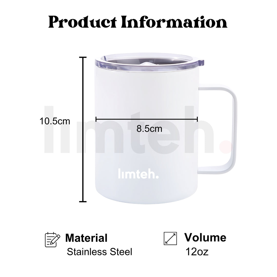 Personalised Design Mug With Name | Stainless Steel Insulated Coffee Cup Mug | Gift | LIMTEH