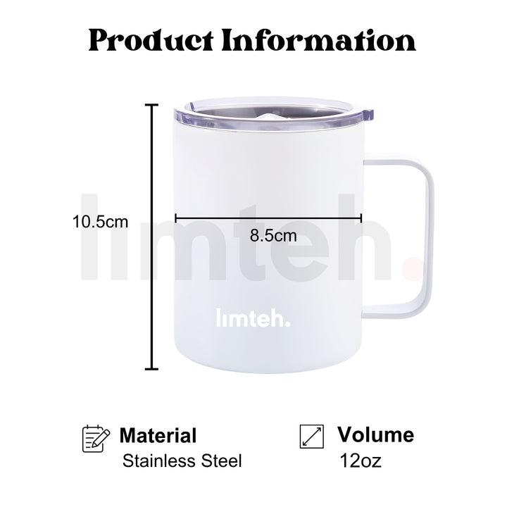 Personalised Design Mug With Name | Stainless Steel Insulated Coffee Cup Mug | Gift | LIMTEH