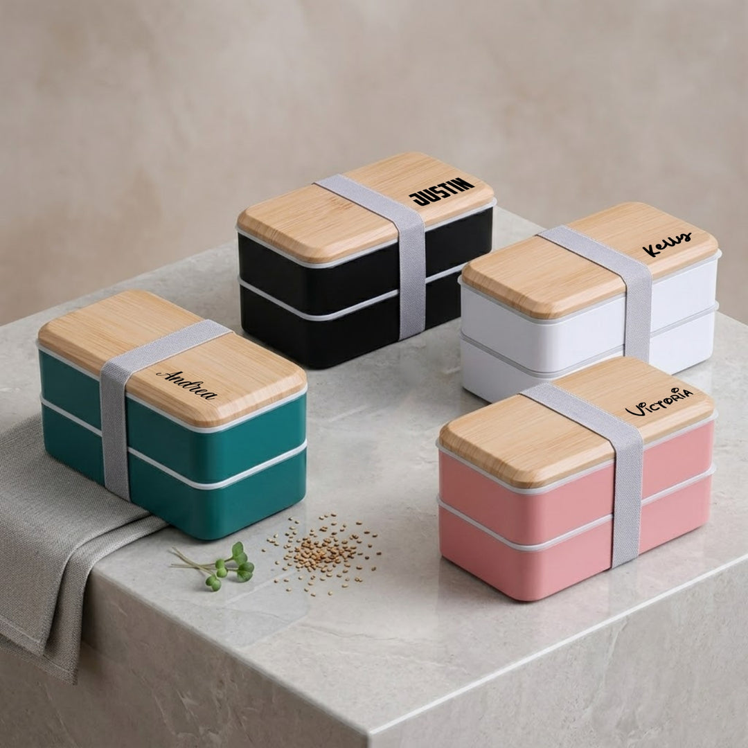Personalised Bento box | Lunch Box Microwave Safe | Lunch Box | Bento Box | Food Container Set BPA-Free Food-Safe