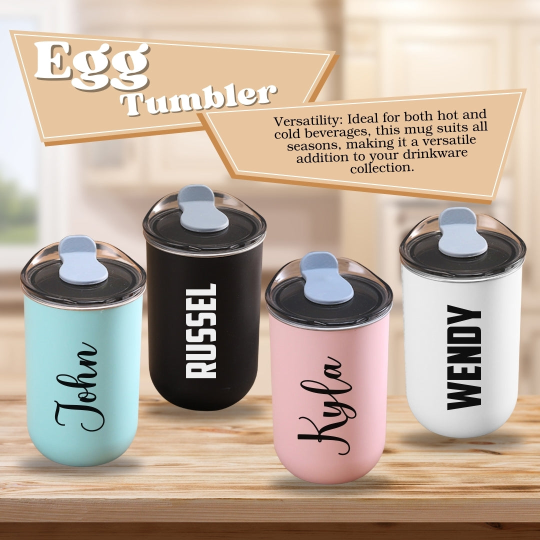 Personalised Egg Mug Tumbler 300ml | Customised Coffee Tumbler | Coffee Cup | Customised Gift | Personalised Gift LIMTEH