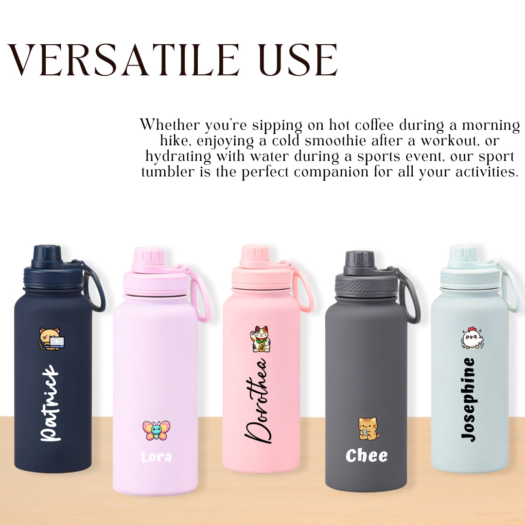 Personalised 1000ml Sport Tumbler | Thermal flask | Water Bottle | Customised gift | Christmas Gifts | Farewell Gifts