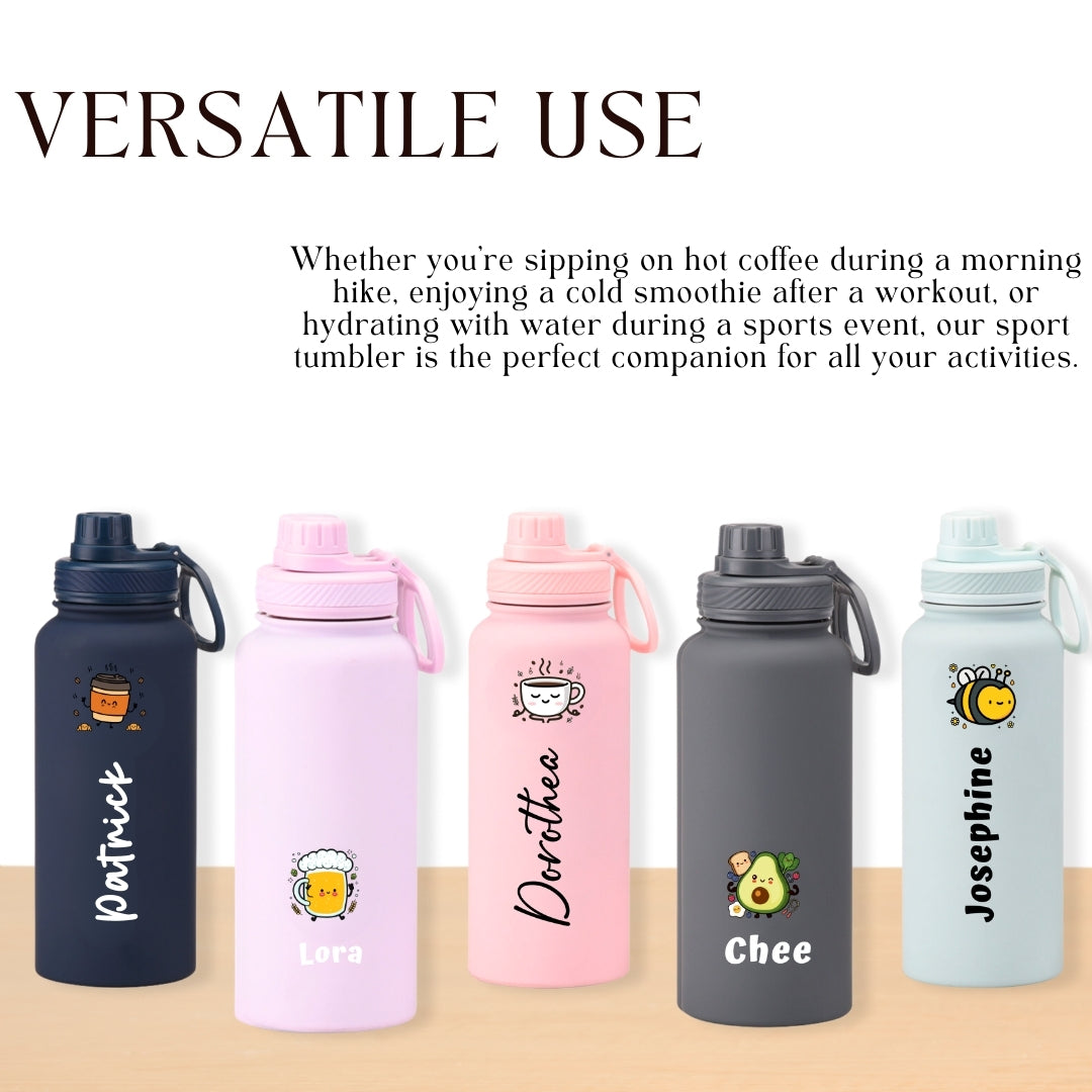 Personalised 1000ml Sport Tumbler | Thermal flask | Water Bottle | Customised gift | Christmas Gifts | Farewell Gifts